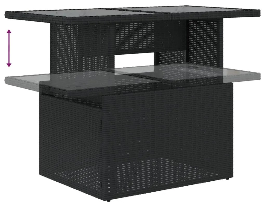 vidaXL Σαλόνι Κήπου Σετ 10 Τεμαχίων Μαύρο Συνθετικό Ρατάν με Μαξιλάρια