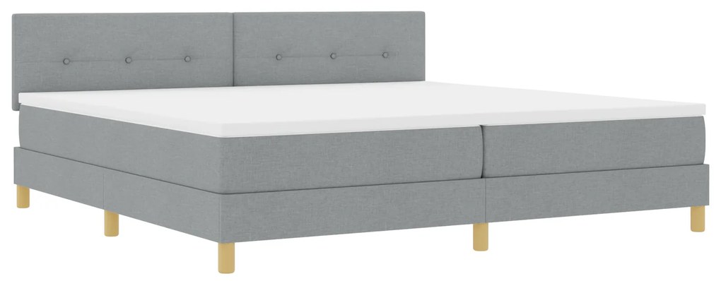 vidaXL Κρεβάτι με Βάση με Στρώμα Ανοιχτό Γκρι 200x200 εκ. Ύφασμα