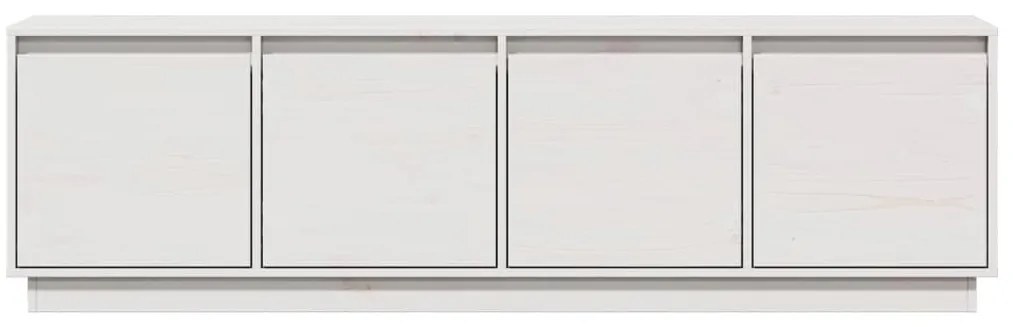 vidaXL Έπιπλο Τηλεόρασης Λευκό 156 x 37 x 45 εκ. από Μασίφ Ξύλο Πεύκου