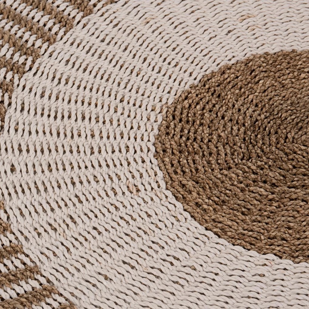 Χαλί KIRKI C7842 Στρόγγυλο από Φυσικές Ίνες Seagrass Λευκό-Φυσικό Φ150εκ. 150x150x3 εκ.
