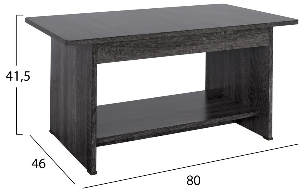 ΤΡΑΠΕΖΑΚΙ ΣΑΛΟΝΙΟΥ HAYDEN HM2286.01 ΣΕ ΑΝΘΡΑΚΙ ΧΡΩΜΑ 80x41,5x46