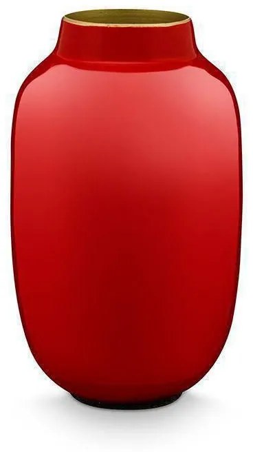 ΜΕΤΑΛΛΙΚΟ ΒΑΖΟ Υ14cm PIP STUDIO - MINI OVAL RED