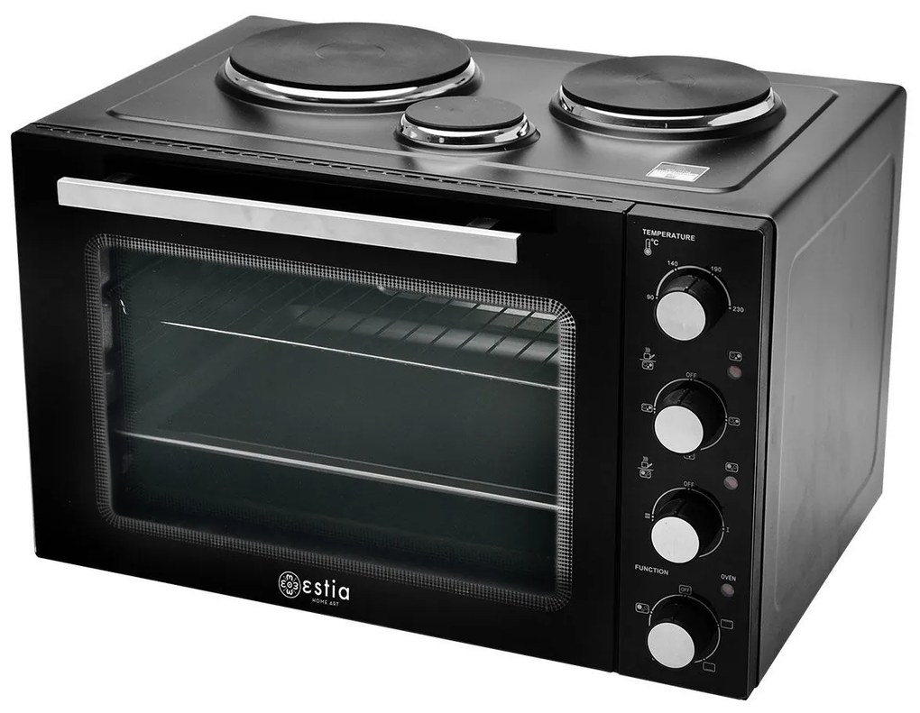 Ηλεκτρικό Φουρνάκι Compact Cooker 2950W 48Lt Με 3 Εστίες Και Λειτουργία Αέρα - Estia