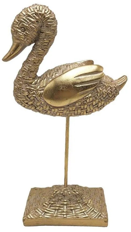 Διακοσμητικό Πουλί Σε Stand 279-221-148 19,5x7,5x35cm Gold Polyresin
