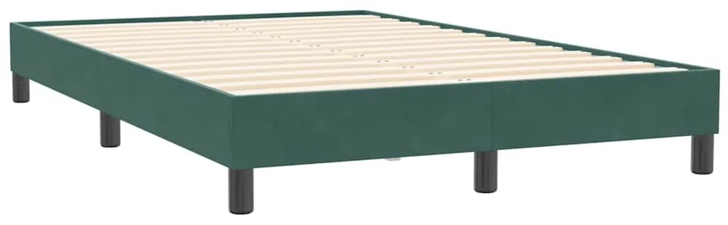 Κρεβάτι Boxspring με Στρώμα Σκούρο Πράσινο 120x210εκ. Βελούδινο - Πράσινο