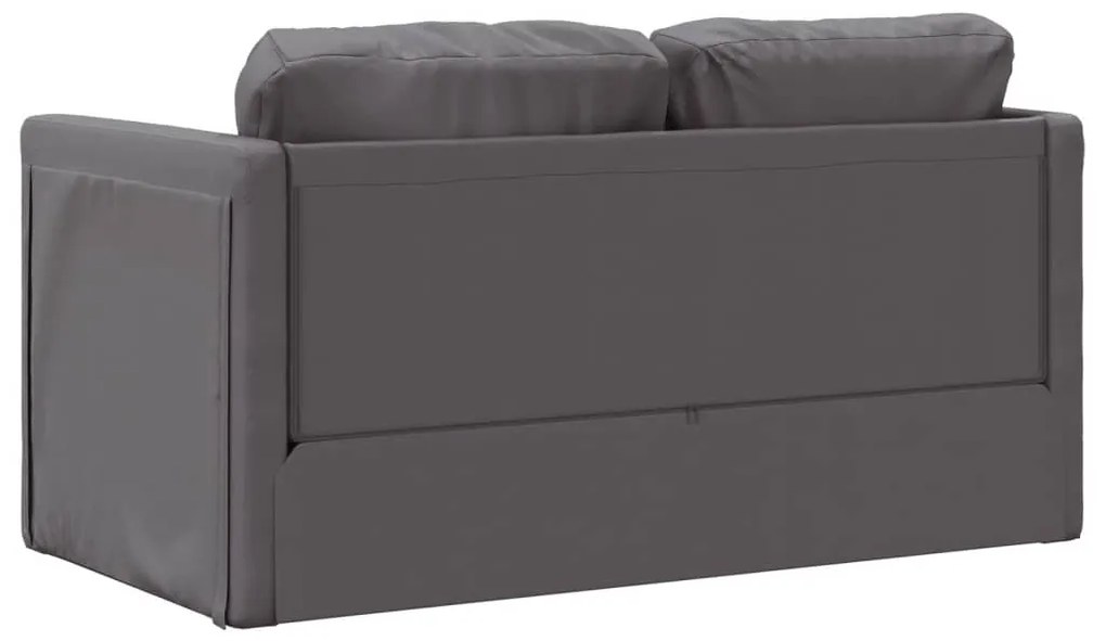 vidaXL Καναπές-Κρεβάτι Δαπέδου 2 σε 1 Γκρι 112x174x55 εκ. Συνθ. Δέρμα