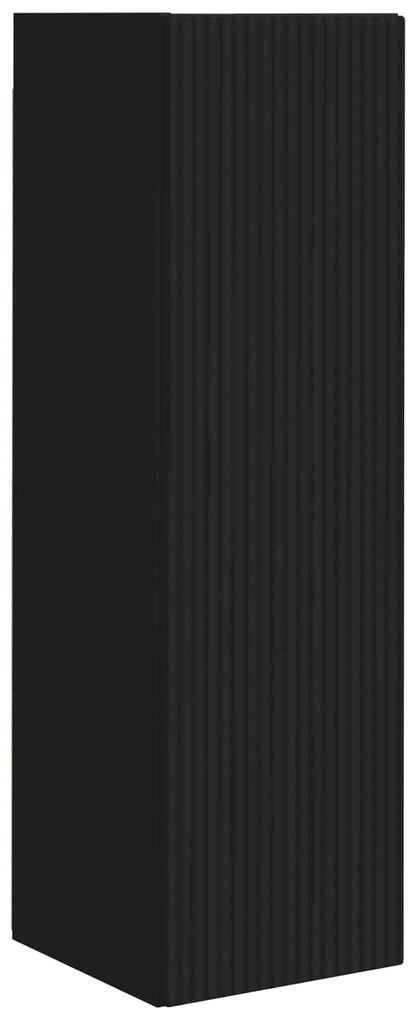 vidaXL Σετ επίπλου τηλεόρασης Επιτοίχιο 4 pcs Μαύρο Επεξεργασμένο ξύλο