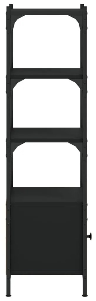 vidaXL Βιβλιοθήκη 3 Επιπέδων Μαύρη 41 x 30 x 109,5 εκ. Επεξεργ. Ξύλο