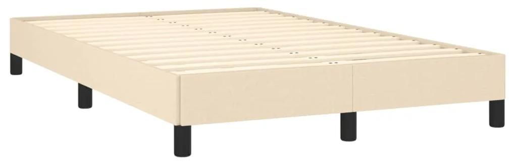 vidaXL Κρεβάτι Boxspring με Στρώμα Κρεμ 120x190 εκ. Υφασμάτινο