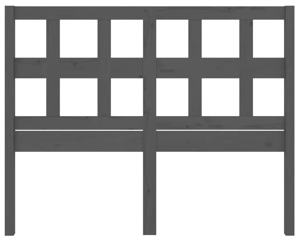 vidaXL Κεφαλάρι Κρεβατιού Γκρι 185,5x4x100 εκ. από Μασίφ Ξύλο Πεύκου