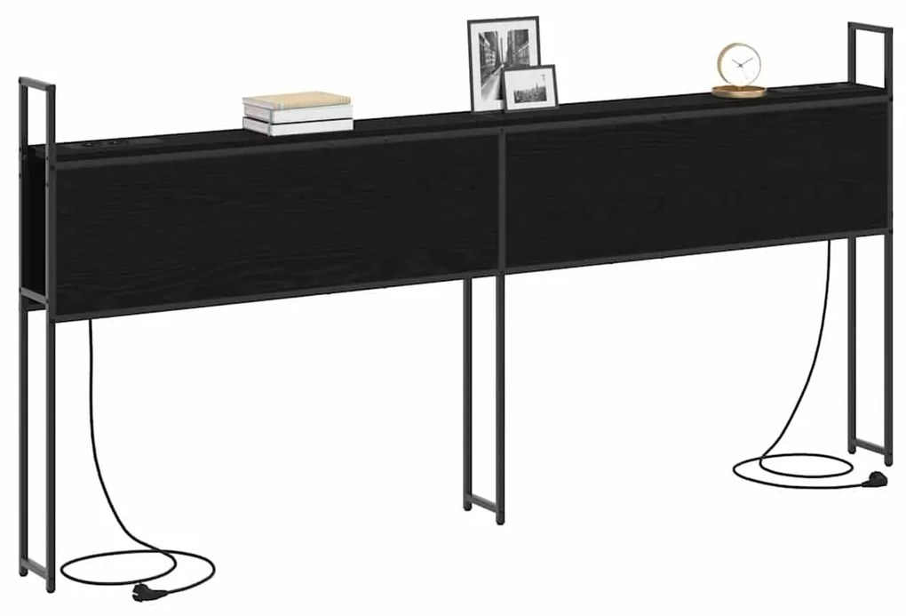 vidaXL Κεφαλάρι Αποθήκης Μαύρη δρυς 180 cm Επεξεργασμένο ξύλο