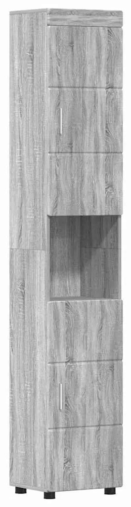 vidaXL Ντουλάπι Μπάνιου με πόρτα TULUM Γκρι sonoma 37 x 31.5 x 203 εκ