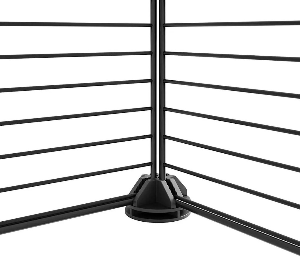 vidaXL Κλουβί Κατοικίδιων 8 Πάνελ με Πόρτα Μαύρο Ατσάλι 35x35 εκ.