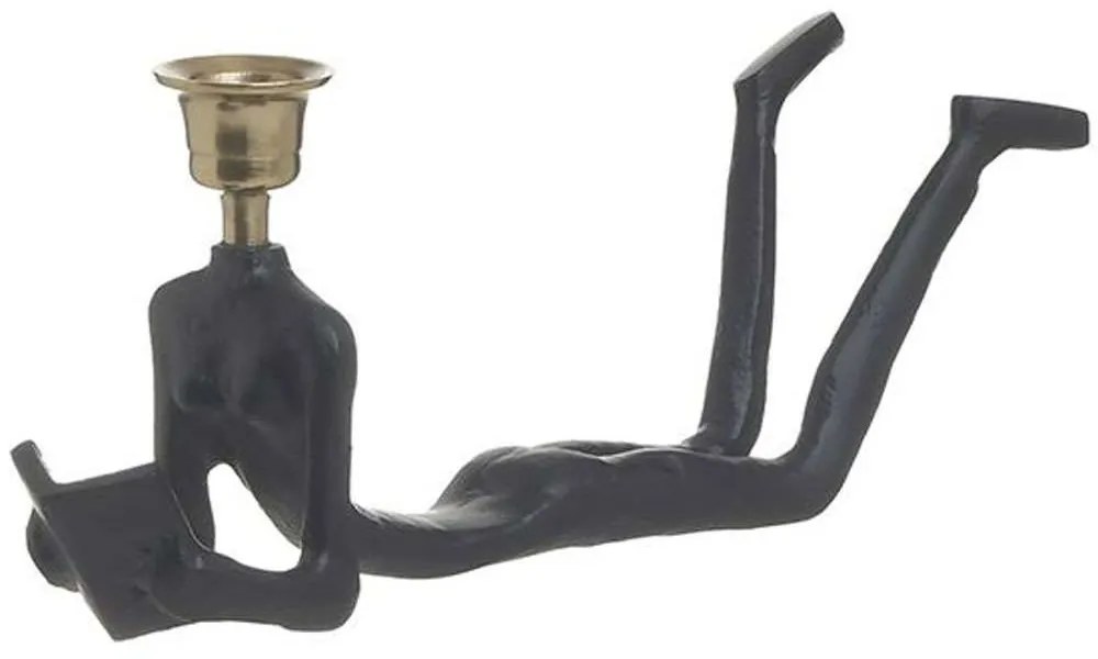 Κηροπήγιο Αναγνώστης 3-70-893-0011 28x8x12cm Black-Gold Inart Aluminium