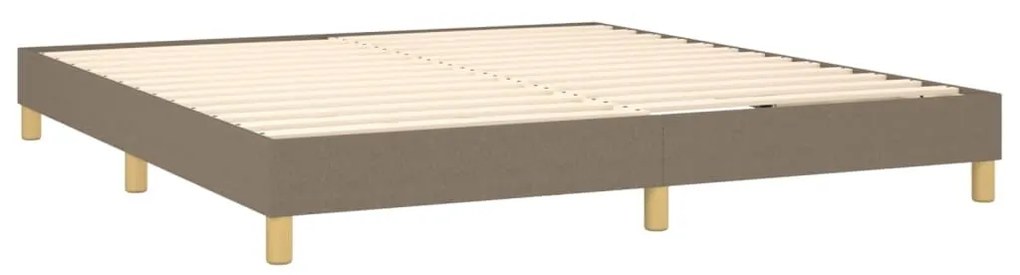 Κρεβάτι Boxspring με Στρώμα &amp; LED Taupe 180x200 εκ. Υφασμάτινο - Μπεζ-Γκρι