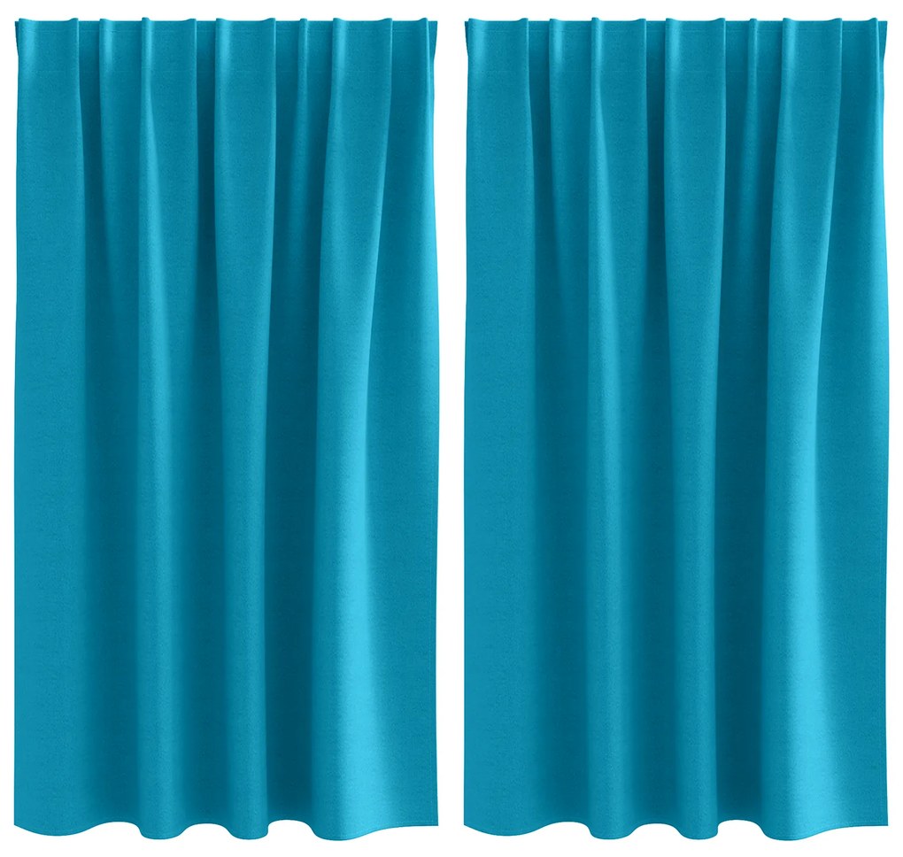 vidaXL Κουρτίνες με κουρτίνες 2 pcs Τιρκουάζ 140 x 140 εκ. Πολυεστέρας