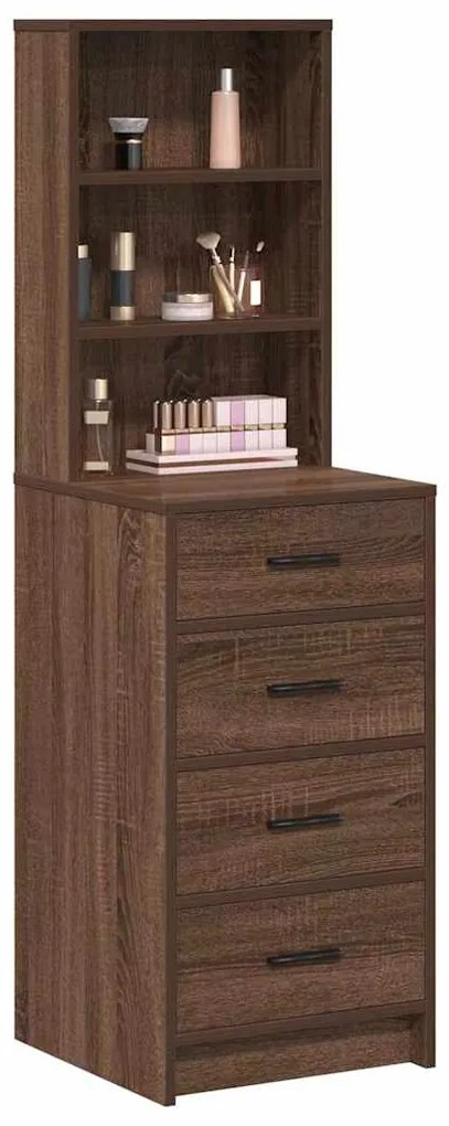 vidaXL Highboard Καφέ δρυς 40 x 41 x 135 εκ. Επεξεργασμένο ξύλο