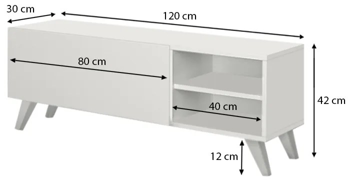 ΕΠΙΠΛΟ ΤΗΛΕΟΡΑΣΗΣ SPACE MEGAPAP ΧΡΩΜΑ ΛΕΥΚΟ 120X35X42ΕΚ.