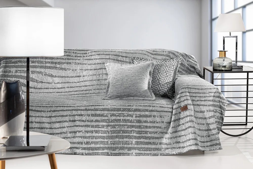 Ριχτάρι Διθέσιος Polycotton Chenille Sydney Silver 180x250εκ. Guy Laroche