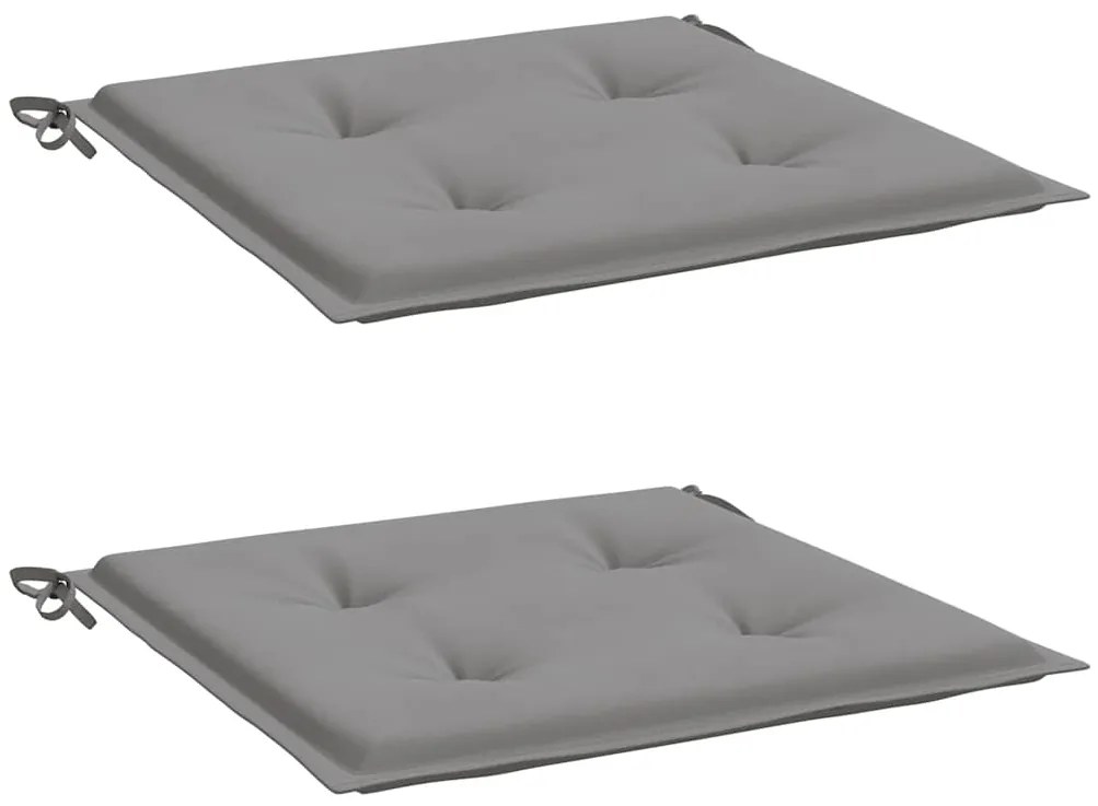 vidaXL Μαξιλάρια Καρέκλας Κήπου 2 τεμ. Γκρι 40x40x4 εκ. Υφασμάτινα