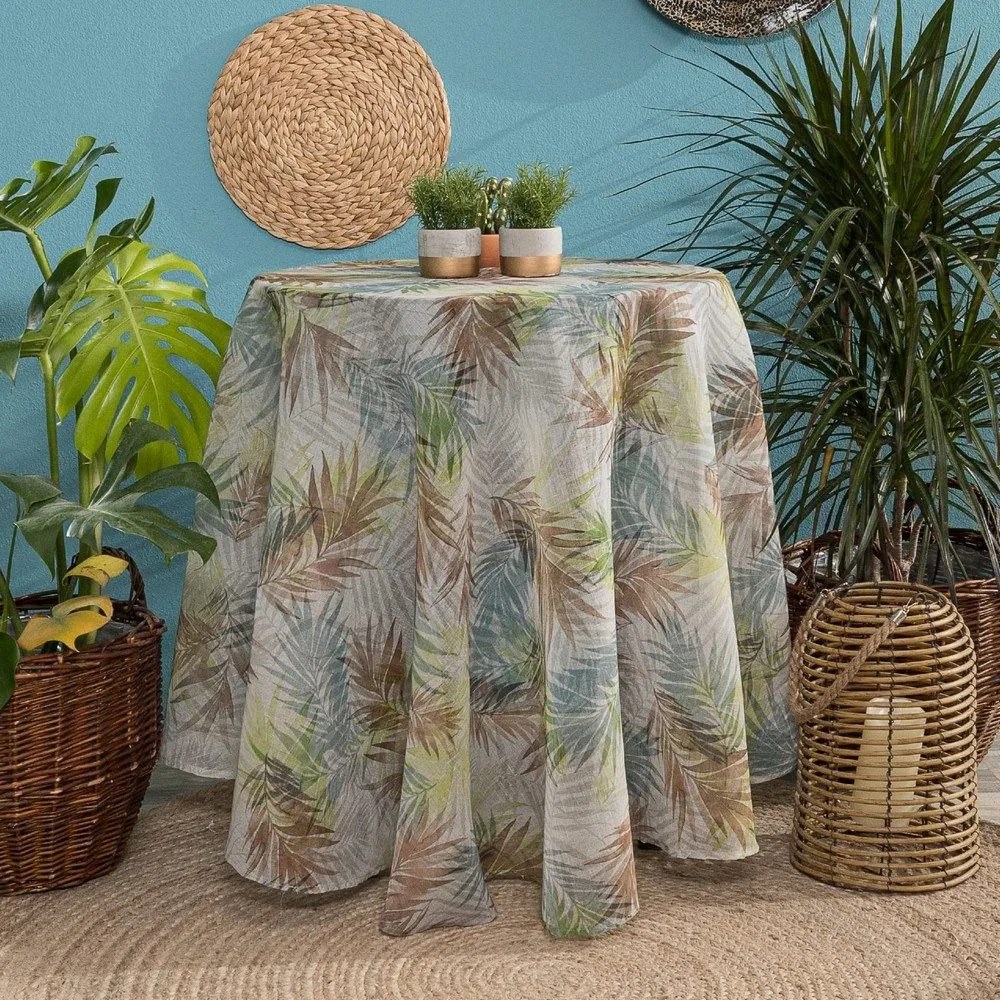 Ροτόντα Arousa Beige-Green Teoran Diameter 180cm Φ180 Πολυέστερ