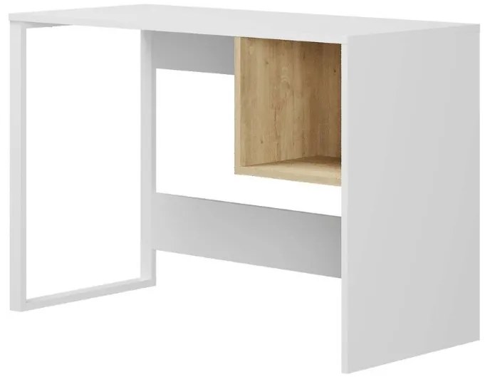 Γραφείο εργασίας Cubo Megapap χρώμα λευκό - sapphire oak 110x50x75εκ.