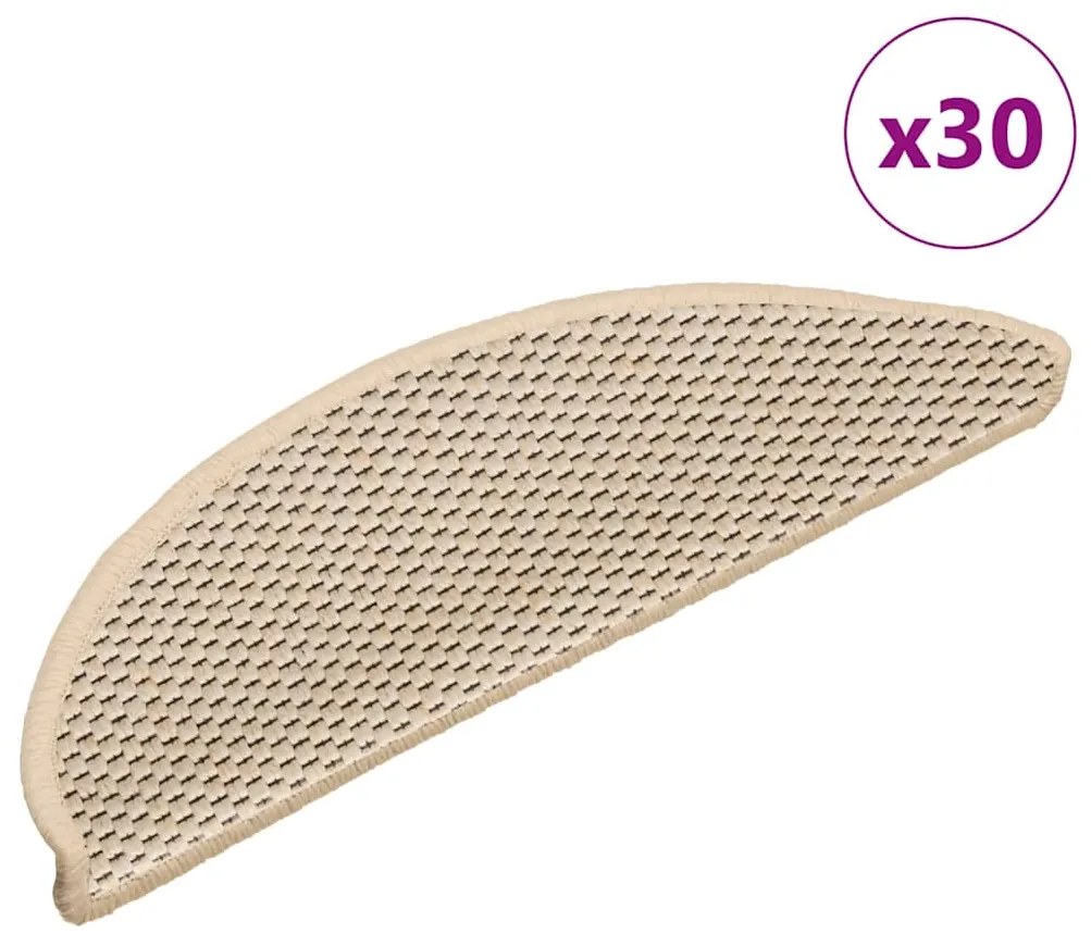 Πατάκια Σκάλας Αυτοκόλλητα 30 τεμ. Όψη Σιζάλ Berber 56x17x3 εκ.