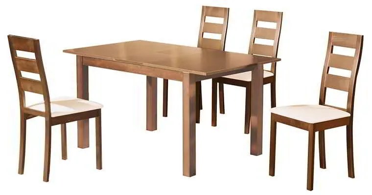 Miler Set (Τραπέζι + 4 Καρέκλες) Honey Oak Table120+30x80x74Chair45x52x97