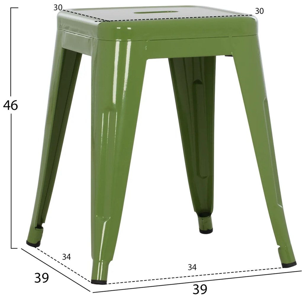 ΣΚΑΜΠΟ ΜΕΤΑΛΛΙΚΟ MELITA HM0096.53 ΣΕ LIGHT OLIVE GREEN ΧΡΩΜΑ 39x39x46Υεκ. (1 Τεμμάχια)