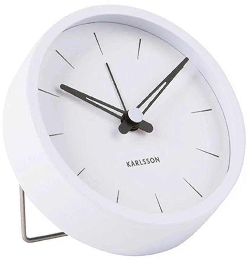Ρολόι Επιτραπέζιο - Ξυπνητήρι Lure KA5842WH Φ10x5cm White Karlsson Metal