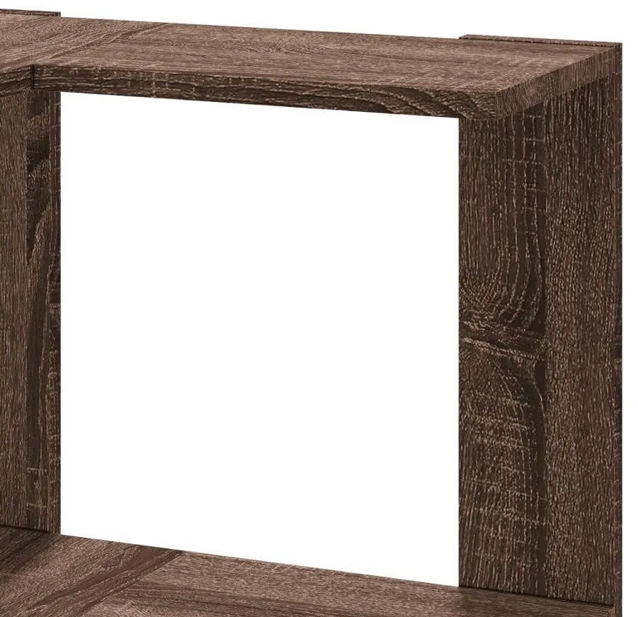 vidaXL Βιβλιοθήκη Γωνιακή 3 Επ. Καφέ Δρυς 50x50x102εκ Επεξ. Ξύλο