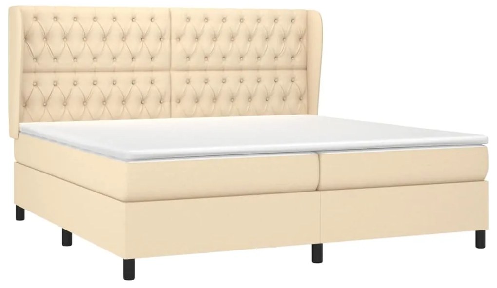 ΚΡΕΒΑΤΙ BOXSPRING ΜΕ ΣΤΡΩΜΑ ΚΡΕΜ 200X200 ΕΚ. ΥΦΑΣΜΑΤΙΝΟ 3128234