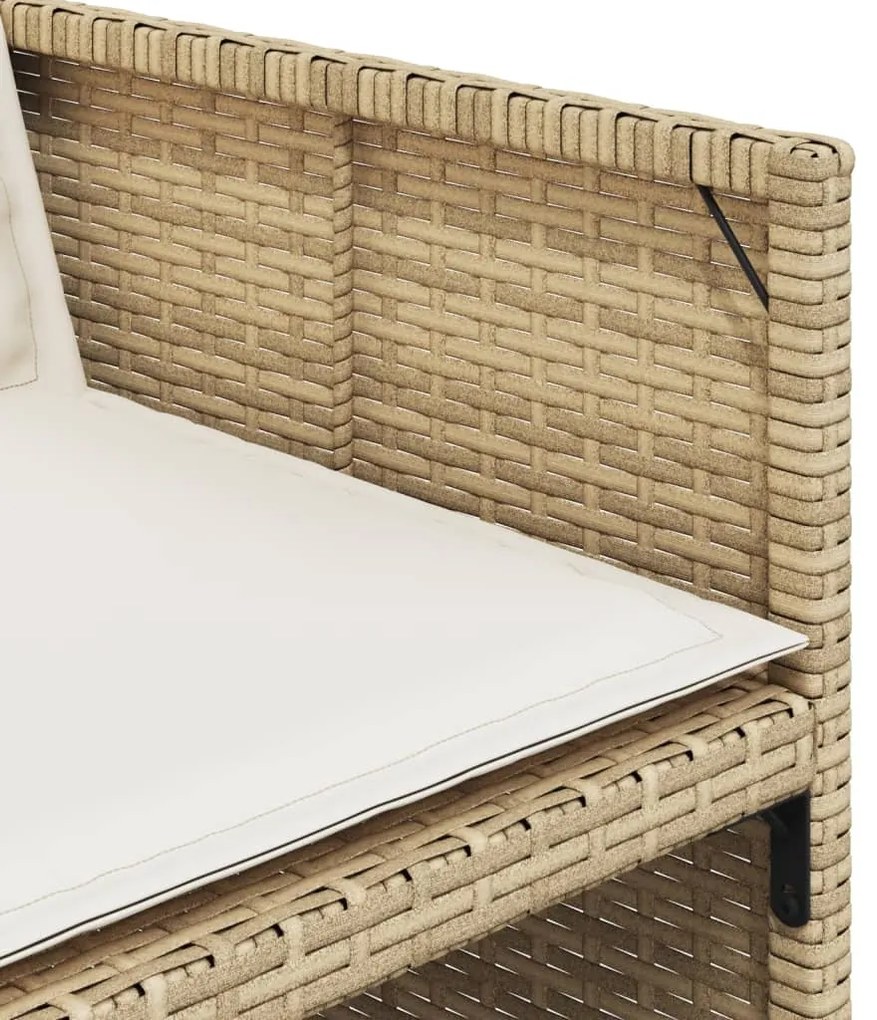 vidaXL Σετ Τραπεζαρίας Κήπου 11 τεμ. Μπεζ Συνθετικό Ρατάν με Μαξιλάρια