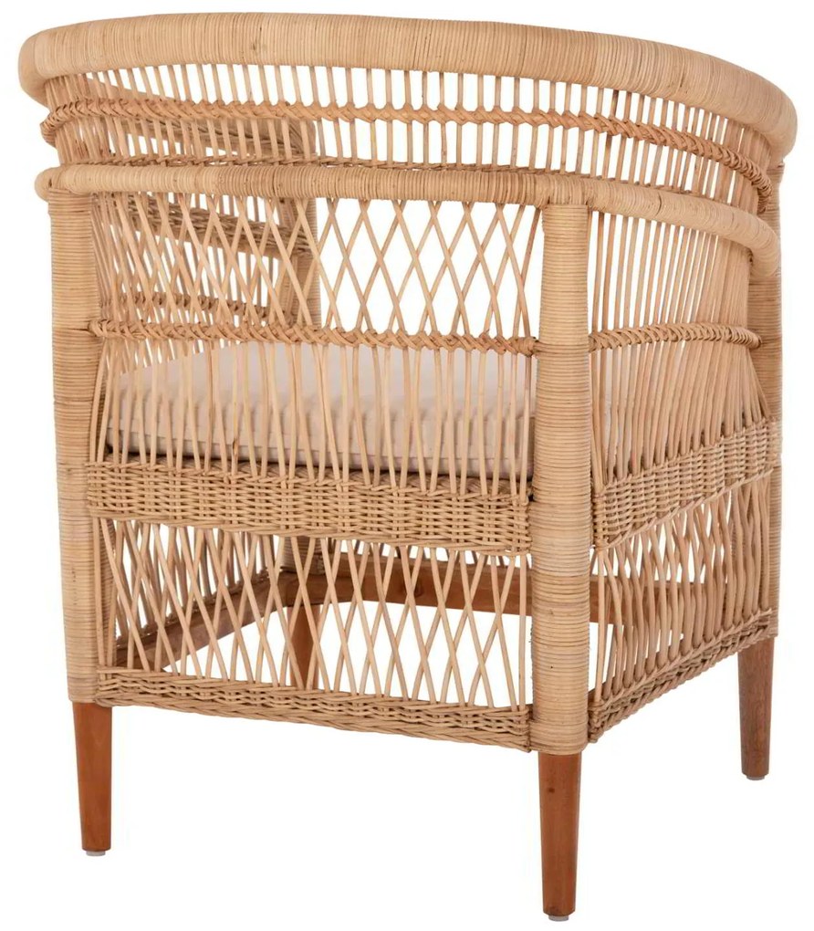 ΠΟΛΥΘΡΟΝΑ MALAWI HM9635.04 ΞΥΛΟ ΜΑΟΝΙ ΕΠΕΝΔΥΣΗ RATTAN ΛΕΥΚΟ ΜΑΞΙΛΑΡΙ ΚΑΘΙΣΜΑΤΟΣ 80x70x86Υεκ.