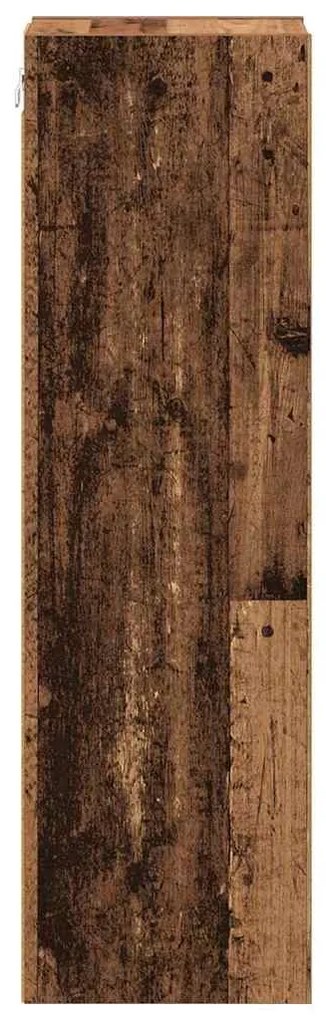 vidaXL Κρεμαστό ντουλάπι με αποθήκευση Παλιό ξύλο 20 x 29,5 x 100 εκ.