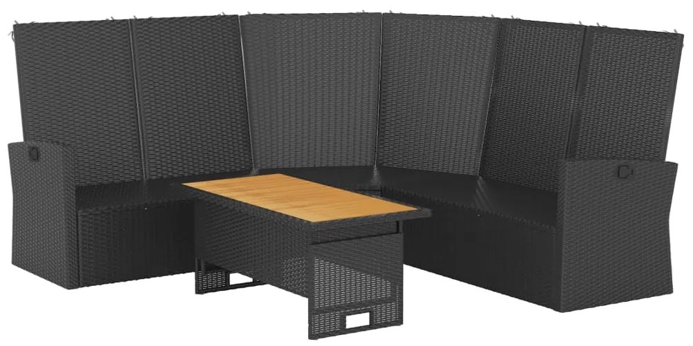 vidaXL Σαλόνι Κήπου Σετ 2 Τεμαχίων Μαύρο Συνθετικό Ρατάν με Μαξιλάρια