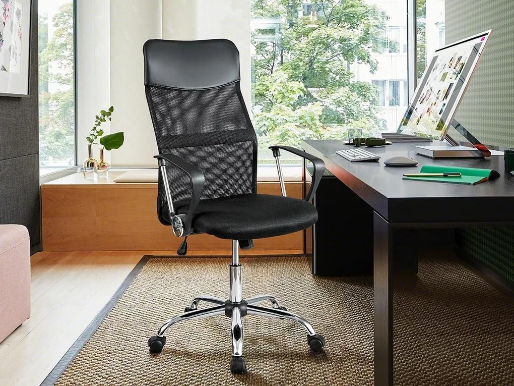 Καρέκλα γραφείου Comfivo 315, Μαύρο, 110x44x53cm, 11 kg, Με ρόδες, Με μπράτσα, Μηχανισμός καρέκλας: Κλίση | Epipla1.gr