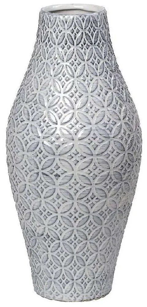 Βάζο Ανάγλυφο CER2320 17x17x38cm Grey Espiel Ceramic