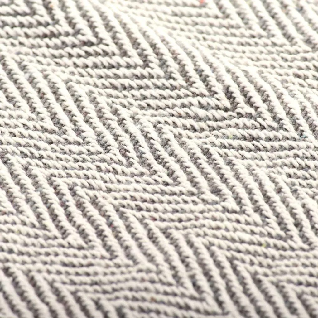 Ριχτάρι Ψαροκόκκαλο Γκρι 220 x 250 εκ. Βαμβακερό - Γκρι