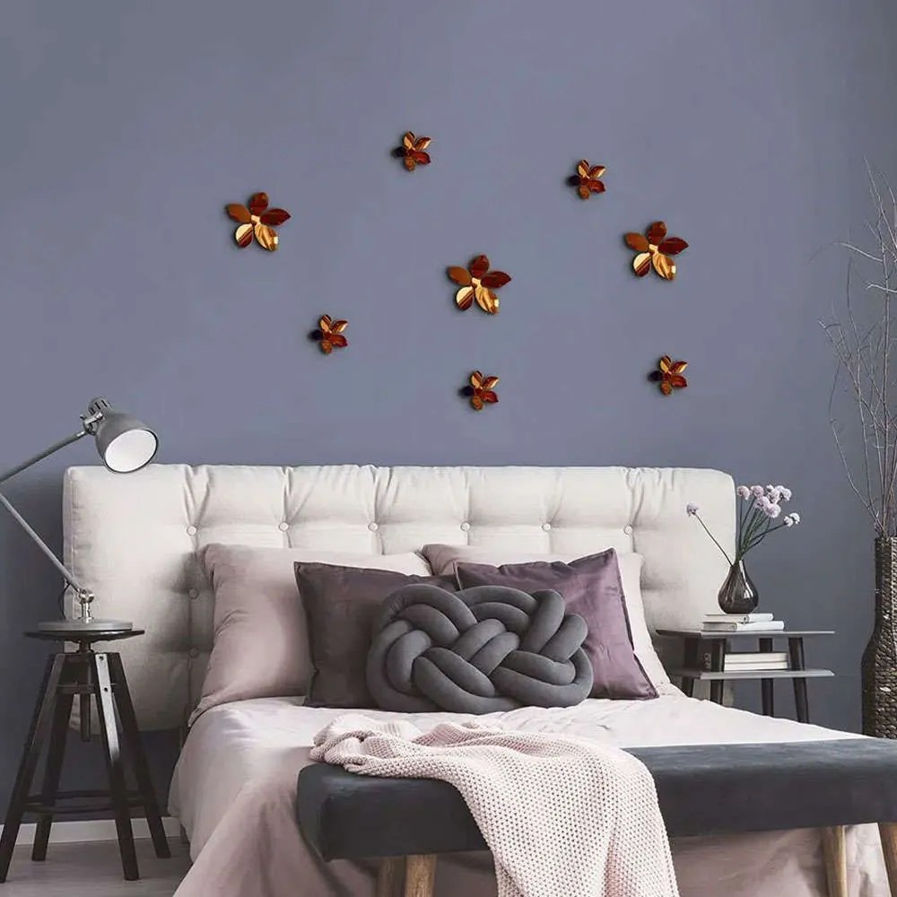 Αυτοκόλλητα Τοίχου Πολυπροπυλενίου Flowers 3D 24015 Bronze Ango Polypropylene