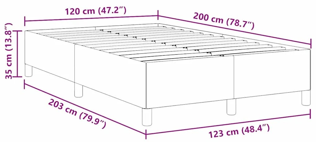 vidaXL Σκελετός Κρεβατιού Ανοιχτό γκρι 120 x 200 cm Βελούδο