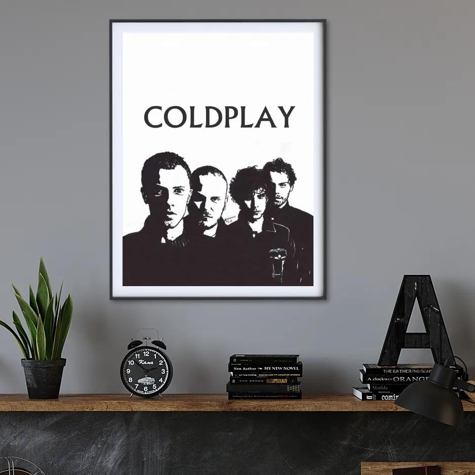 Πόστερ &amp; Κάδρο Coldplay MS028 40x50cm Μαύρο Ξύλινο Κάδρο (με πόστερ)