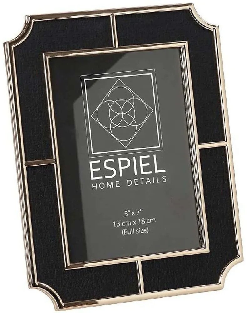 Κορνίζα FAM739 13x18cm Black Espiel Μέταλλο,Ύφασμα