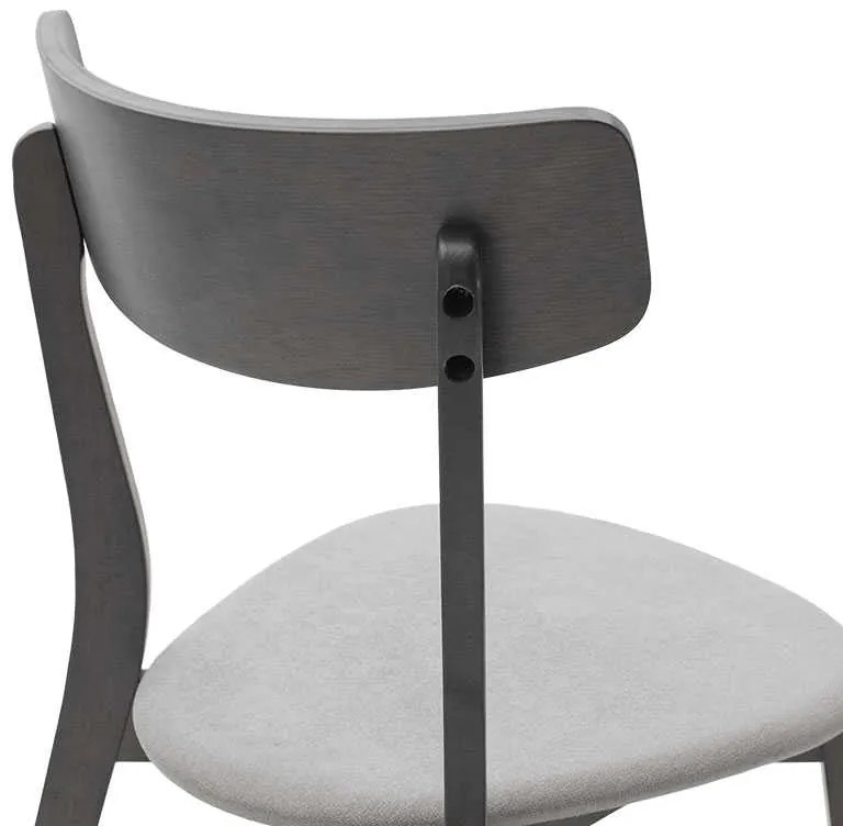 Καρέκλα Toto pakoworld ξύλο rubber wood rustic grey-ύφασμα γκρι