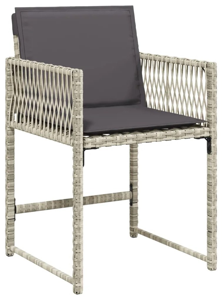 vidaXL Σετ Τραπεζαρίας Κήπου 11 τεμ. Αν. Γκρι Συνθ. Ρατάν με Μαξιλάρια