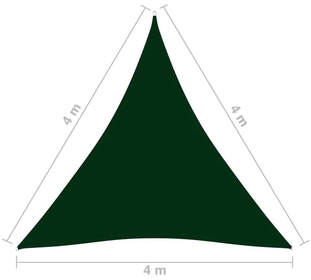 Πανί Σκίασης Τρίγωνο Σκούρο Πράσινο 4x4x4 μ. από Ύφασμα Oxford - Πράσινο