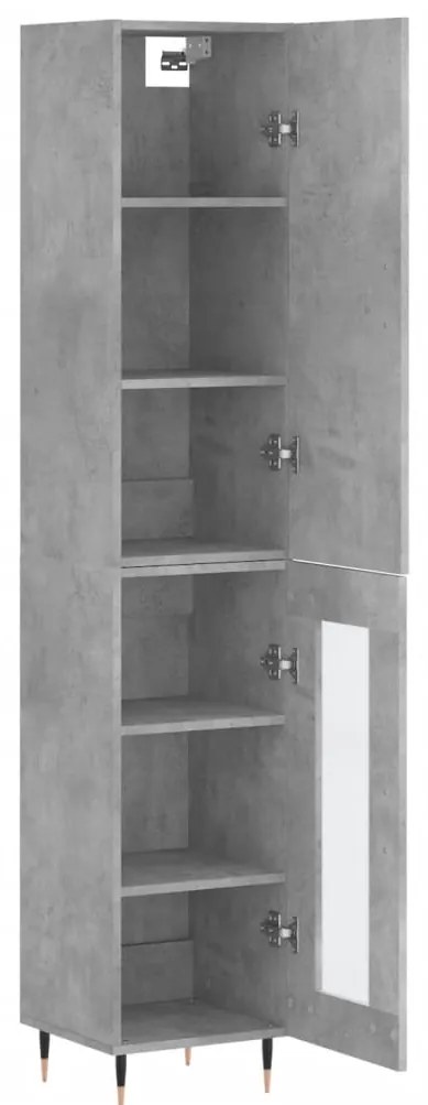 vidaXL Ντουλάπι Γκρι Σκυροδέματος 34,5x34x180 εκ. Επεξεργασμένο Ξύλο