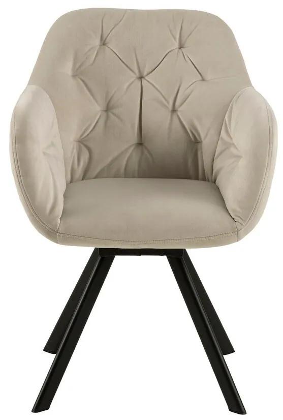 Καρέκλα Oakland 326, Beige, 82x58x62cm, 8 kg, Ταπισερί, Μεταλλικά, Μπράτσα | Epipla1.gr