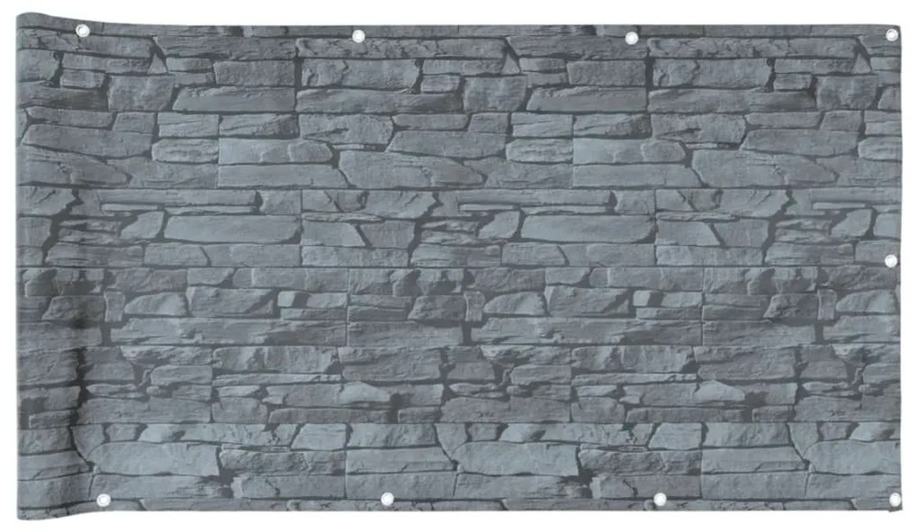 Περίφραξη Μπαλκονιού Σχέδιο Ledge Stone Γκρι 800x120 εκ. PVC - Γκρι