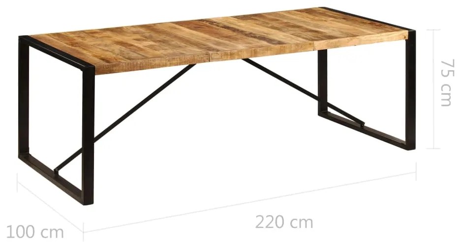 vidaXL Τραπεζαρία 220 x 100 x 75 εκ. από Μασίφ Ξύλο Μάνγκο